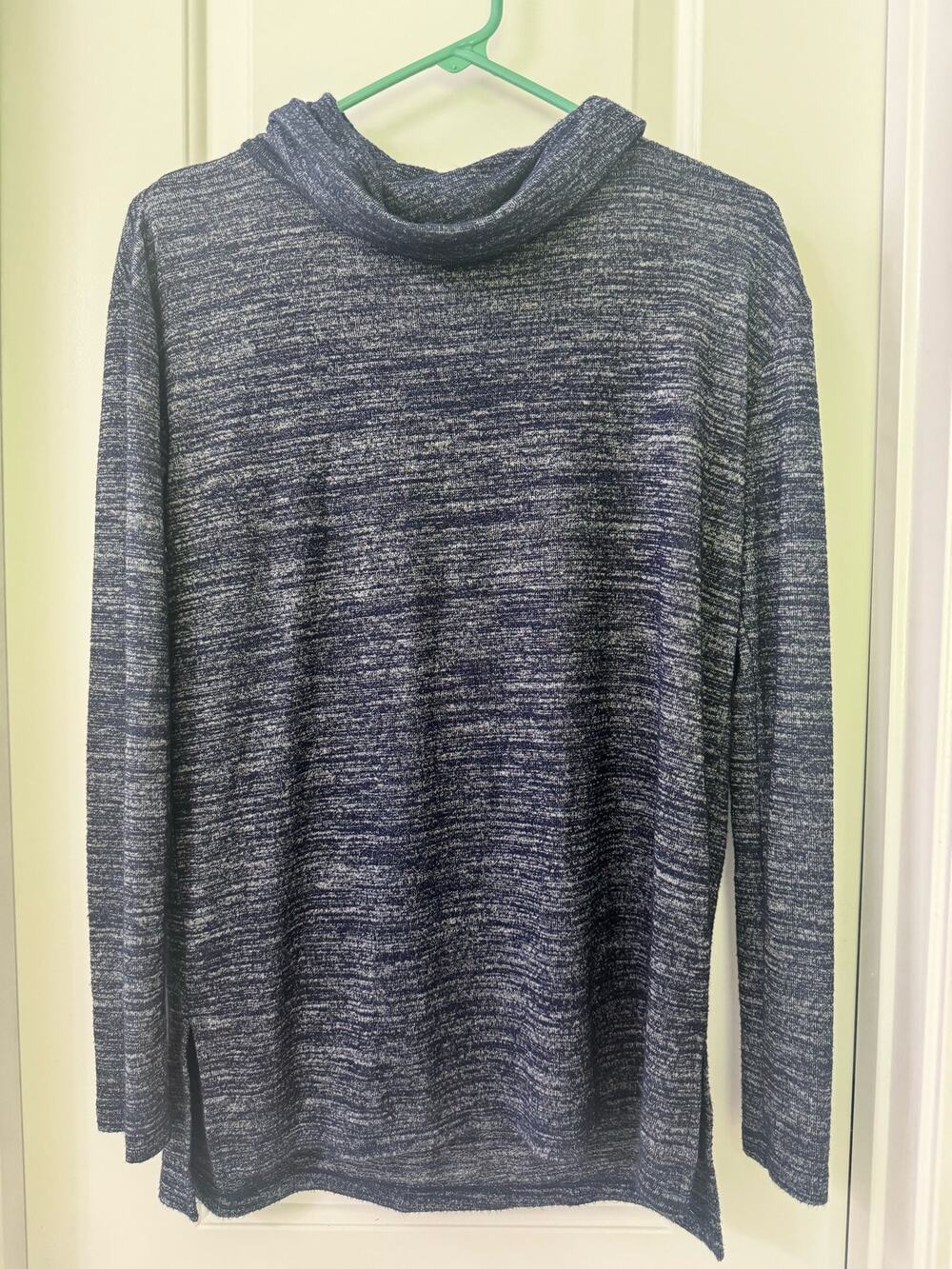 GAP Softspun Cowl-Neck Long/ Sleeve Top, Blue, XS